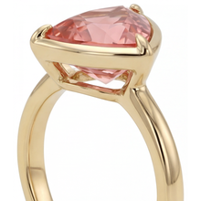 Afbeelding in Gallery-weergave laden, Natuurlijke Padparadscha Saffier Ring 2,5 Karaat Trilliant Solitair 14K Geelgoud

