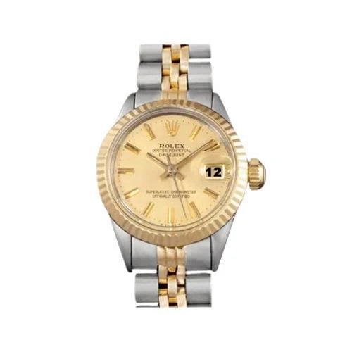 wijnoogst dames staalgoud tweekleurig wijnoogst Rolex Fi horloge jubileum
