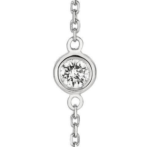 0.75 Karaat Bezel Set Echt Diamanten Halsketting Hanger Wit Goud 14K