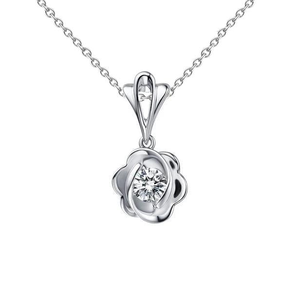 0.75 Karaat Solitaire Sprankelende Echt Diamanten Hanger Wit Goud 14K