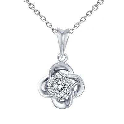 0.90 Karaat Ronde Vorm Echt Diamanten Dames Ketting Hanger Wit Goud 14K