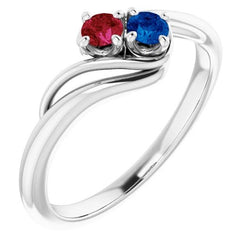 0,50 karaat Ceylon Sapphire Ruby Twisted Style Ring Vrouwen Sieraden
