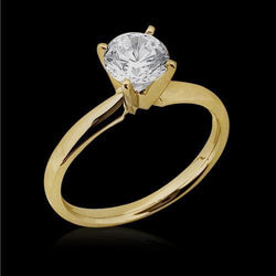 0,50 karaat diamanten bruiloft solitaire ring geel goud 14K