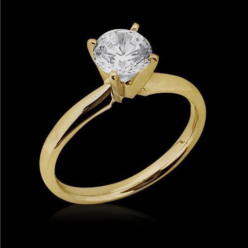 0,50 karaat diamanten bruiloft solitaire ring geel goud 14K - harrychadent.nl