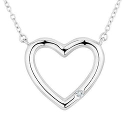 0,50 karaat ronde briljant geslepen diamanten hart hanger 14K witgoud