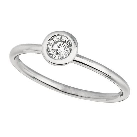 0,50 karaat ronde diamanten ring set verlovingsring wit goud 14K - harrychadent.nl
