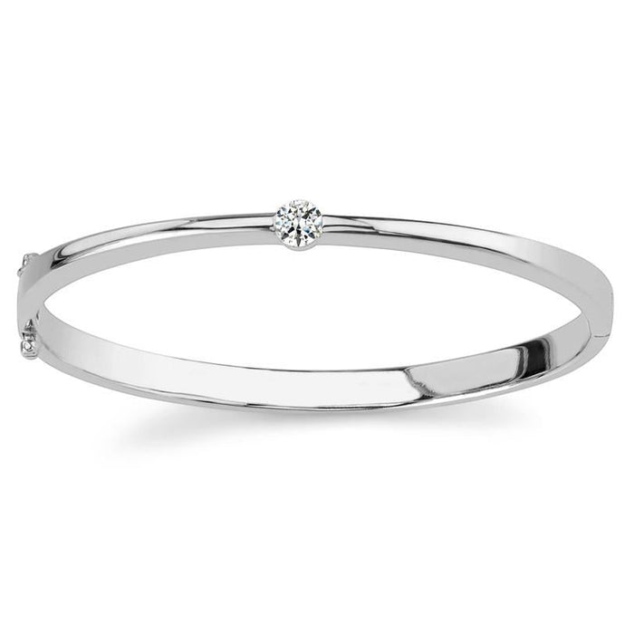 0,50 karaat ronde solitaire diamanten armband wit goud 14k - harrychadent.nl