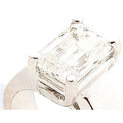 0,50 karaat smaragd diamanten solitaire ring wit goud 14k