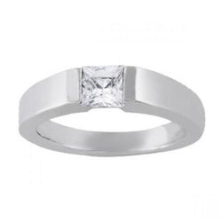 0,60 Karaat Prinses Diamanten Solitaire Ring Wit Goud 14K Nieuw