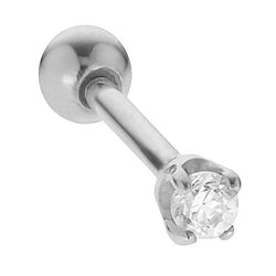 0,75 karaat Ronde enkele Diamanten stud herenoorbel 14K witgoud Nieuw