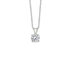 0,75 karaat Solitaire ronde diamanten halsketting hanger sieraden