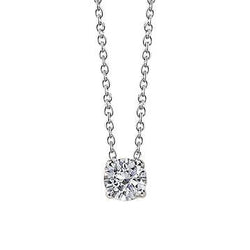 0,75 karaat ronde geslepen diamanten dames ketting hanger 14K wit goud