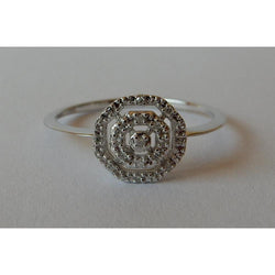 0.50 karaat diamanten ring dubbele halo stijl wit goud 14K
