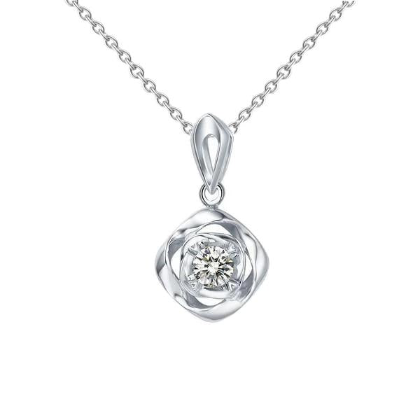 0,50 Karaat Ronde Echt Diamanten Hanger Wit Goud 14K Sieraden