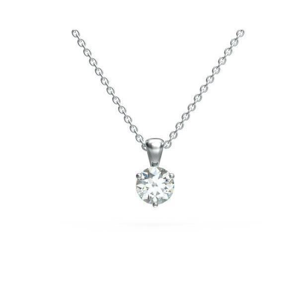 0,50 Karaat Solitaire Ronde Geslepen Echt Diamanten Halsketting Hanger