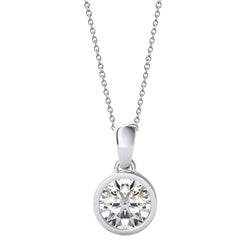 0.75 karaat bezel set ronde briljante diamanten hanger vrouwen sieraden