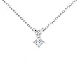 0.75 karaat prinses geslepen diamanten dames hanger wit goud 14K