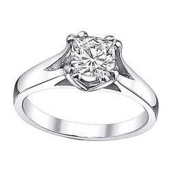 0,75 Karaat Kussen Echt Diamant Dames Solitaire Ring Wit Goud Nieuw