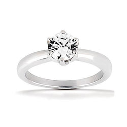 0,75 Karaat Ronde Echt Diamanten Solitaire Ring Fijne Gouden Sieraden