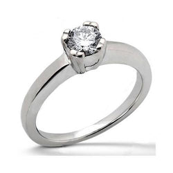0,75 Karaat Ronde Echt Diamanten Witgouden Solitaire Verlovingsring