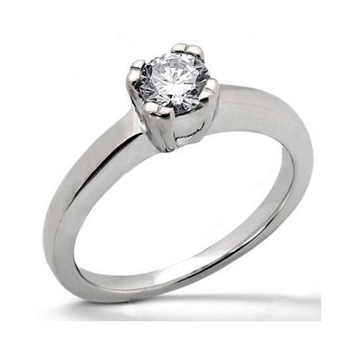 0,75 Karaat Ronde Echt Diamanten Witgouden Solitaire Verlovingsring