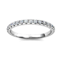 0,80 ct. Prong Set Ronde Echt Diamanten Halve Eeuwigheid Band Wit Goud 14K