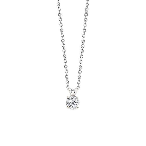0,85 karaat Dames Echt Diamanten Halsketting Hanger Wit Goud