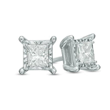 Afbeelding in Gallery-weergave laden, echte princess diamant 1karaat oorbel vooraanzicht
