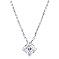 1 karaat Asscher diamanten halsketting hanger wit goud 14K vrouwen sieraden