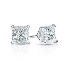 1 karaat Princess Cut Diamond Stud Earring 14K witgoud