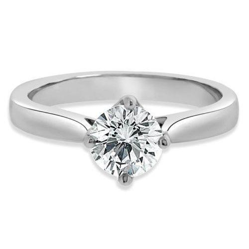 1 karaat Solitaire Cathedral Setting ronde diamanten trouwring
