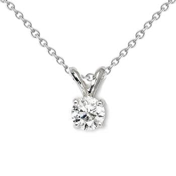1 karaat Solitaire ronde diamanten halsketting hanger wit goud 14K - harrychadent.nl