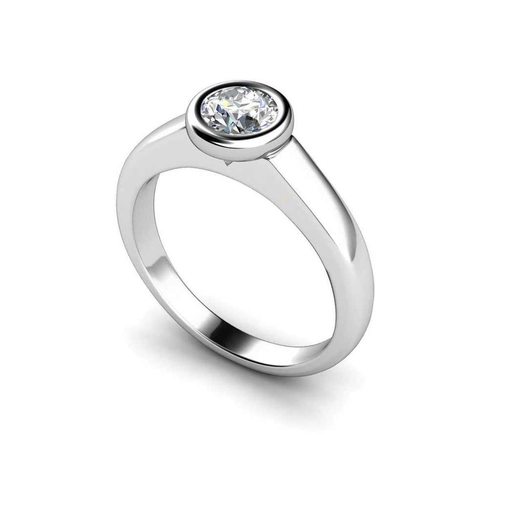 1 karaat bezel set Solitaire diamanten verlovingsring - harrychadent.nl