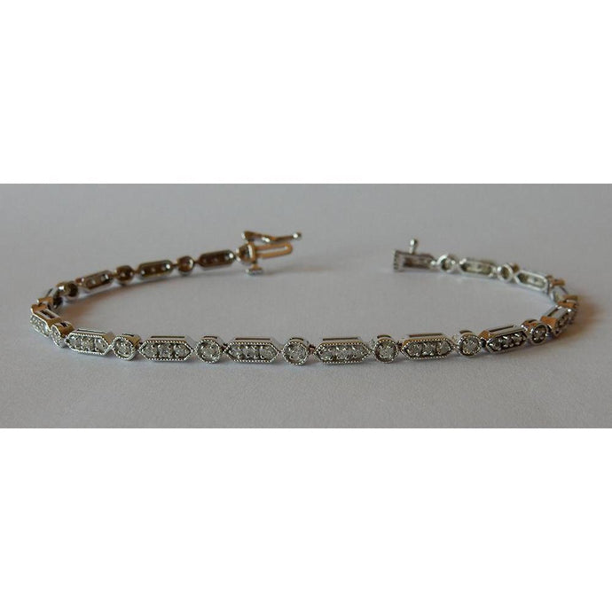 1 karaat diamanten armband wit goud 14K - harrychadent.nl