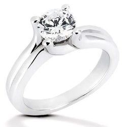 1 karaat diamanten solitaire ring griffen stijl wit goud 14k