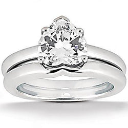 1 karaat hart geslepen diamanten verlovingsband set Solitaire ring