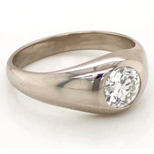 Afbeelding in Gallery-weergave laden, 1 karaat heren zigeuner solitaire diamanten ring F Vs1 ronde diamant witgoud 14K
