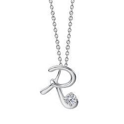 1 karaat ronde diamant Solitaire R eerste ketting hanger WG 14K