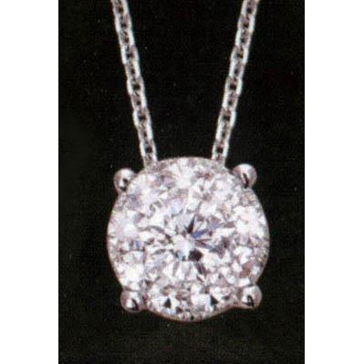 1 karaat ronde diamanten hanger ketting met ketting - harrychadent.nl