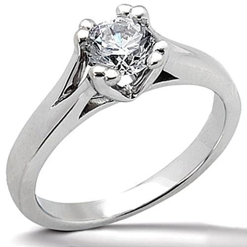 1 karaat ronde diamanten solitaire ring wit goud 14K Nieuw - harrychadent.nl