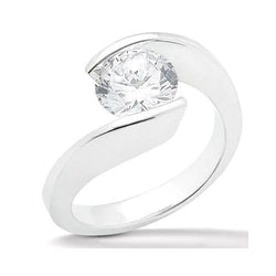 1 karaat ronde diamanten solitaire ring wit goud 14K sieraden