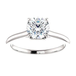 1 karaat ronde diamanten solitaire verlovingsring 14K witgoud