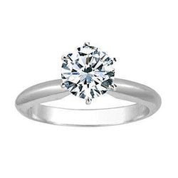1 karaat ronde diamanten solitaire verlovingsring 14K witgoud