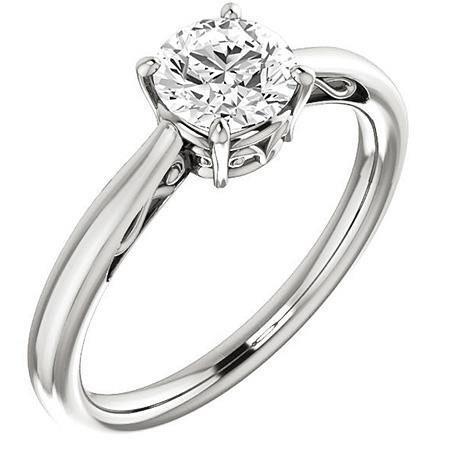 1 karaat ronde filigraan stijl diamanten Solitaire verlovingsring - harrychadent.nl