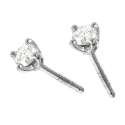 1 karaat ronde geslepen diamanten oorbel 14k witgoud Nieuw