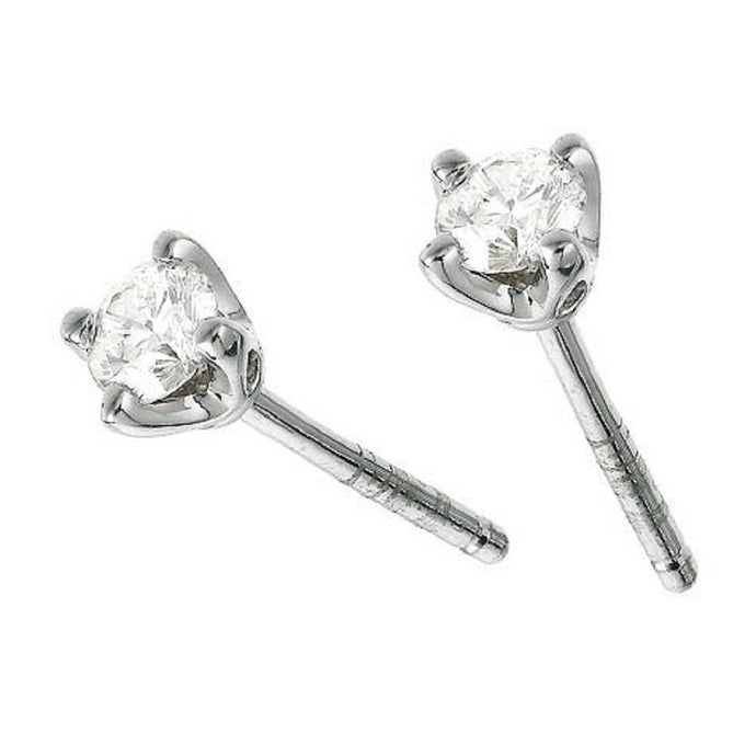 1 karaat ronde geslepen diamanten oorbel 14k witgoud Nieuw - harrychadent.nl