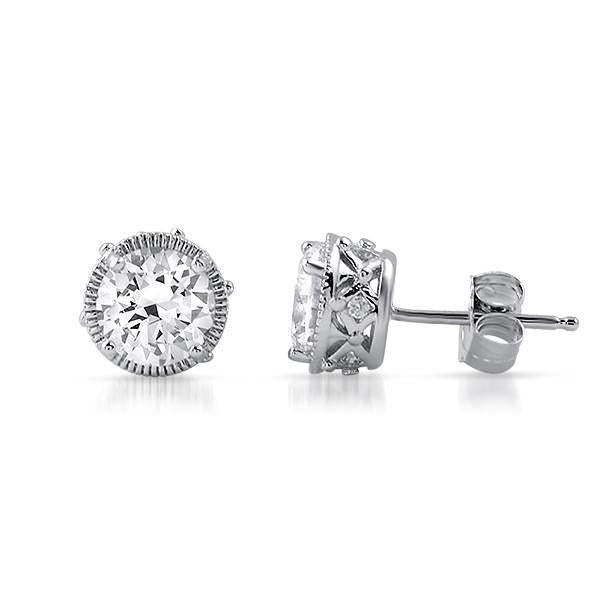 1 karaat ronde geslepen diamanten oorbel sieraden - harrychadent.nl