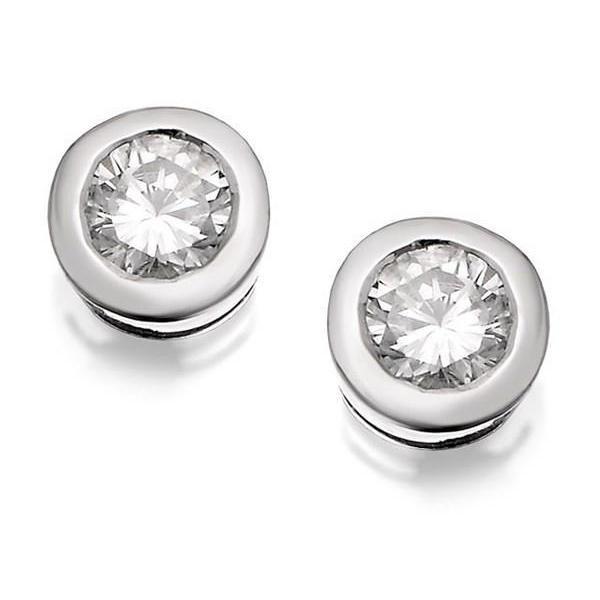 1 karaat ronde geslepen diamanten oorknopjes wit goud 14k - harrychadent.nl