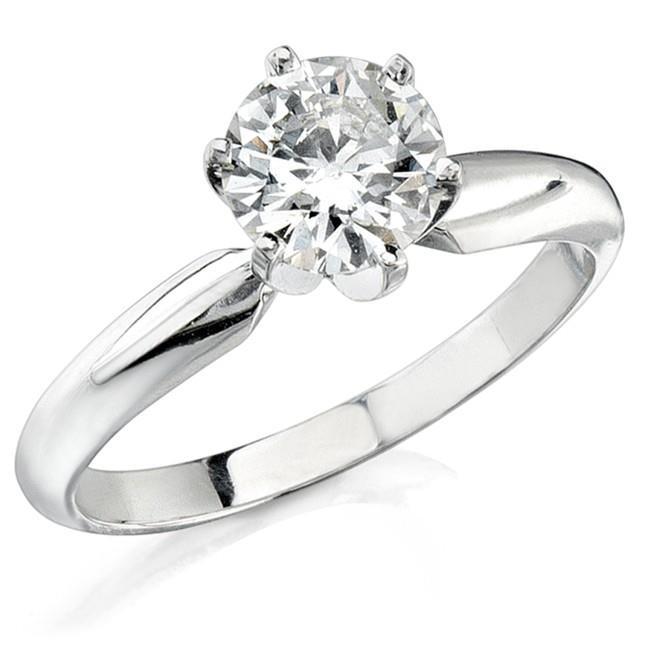 1 karaat ronde geslepen solitaire diamanten trouwring - harrychadent.nl