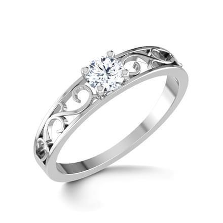 1 karaat ronde solitaire diamanten verlovingsring 14K witgoud - harrychadent.nl